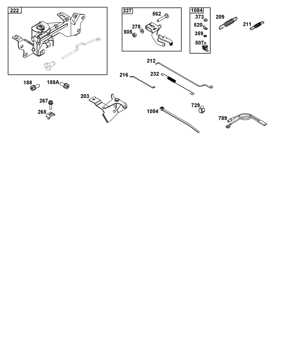 Controls Group Diagram and Parts List for 295777-0116-01  Briggs and Stratton Engine